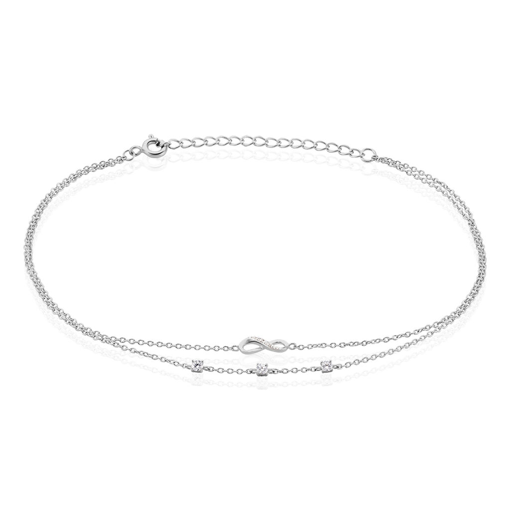 chaã®ne de cheville aurelio argent blanc oxyde de zirconium