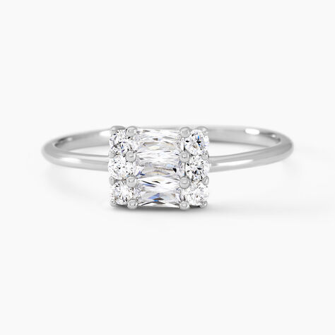 Bague Baroque Party Argent Blanc Oxyde De Zirconium - Bagues avec pierre Femme | Histoire d&rsquo;Or