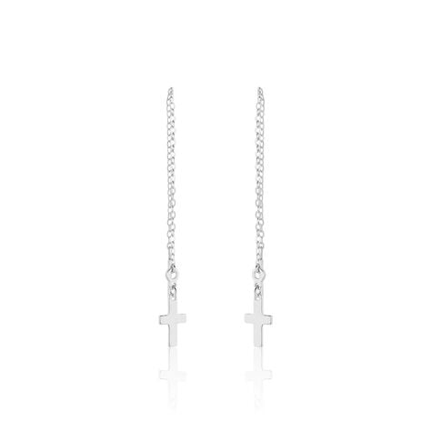 Boucles D'oreilles Pendantes Gaiana Argent Blanc - Boucles d'oreilles fantaisie Femme | Histoire d’Or