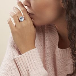 Bague Anna Or Blanc Topaze Et Oxyde De Zirconium - Bagues avec pierre Femme | Histoire d’Or