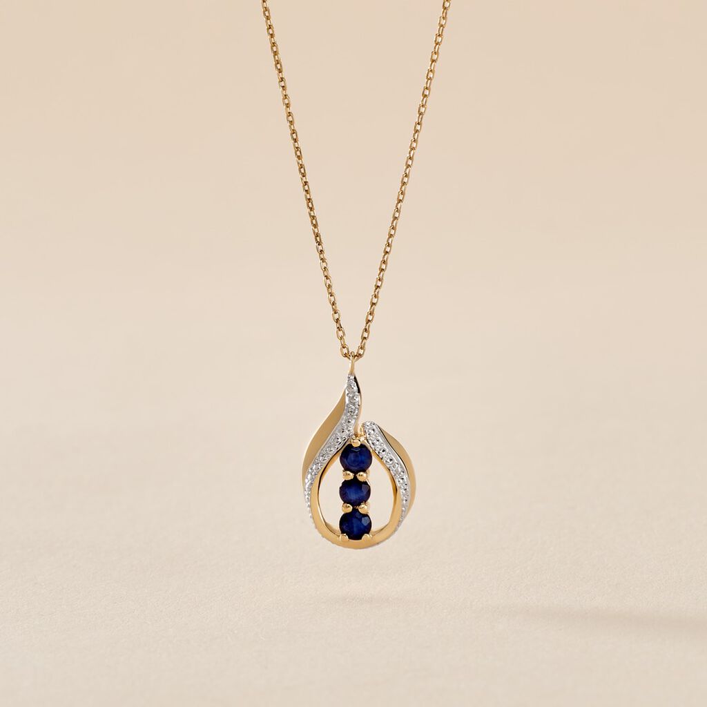 Collier Aurora Or Jaune Saphir Et Diamant - Id&eacute;es cadeaux Femme | Histoire d&rsquo;Or
