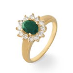 Bague Vladimir Or Jaune Emeraude Et Diamant - Bagues solitaires Femme | Histoire d&rsquo;Or