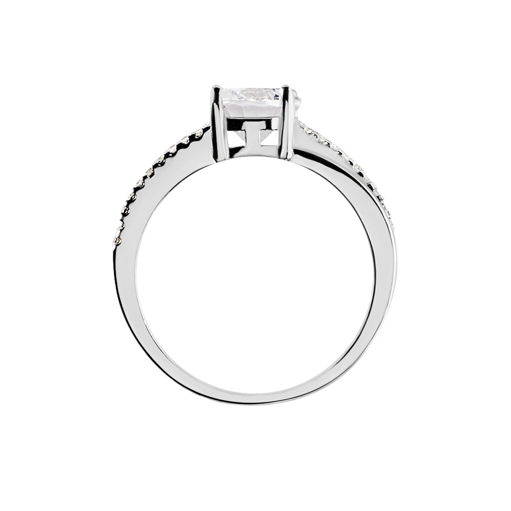 Bague Solitaire Poseidon Argent Blanc Oxyde De Zirconium - Bagues solitaires Femme | Histoire d’Or