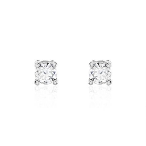 Boucles D'oreilles Puces Victoria Or Blanc Diamant - Clous d'oreilles Femme | Histoire d’Or