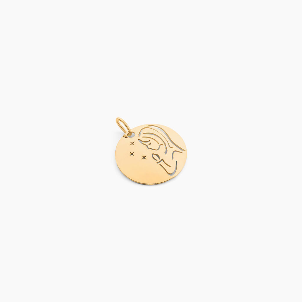 Pendentif Vierge Rond Or Jaune - Pendentifs Baptême Enfant | Histoire d’Or