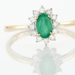 Bague Vladimir Or Jaune Emeraude Diamants - Bagues solitaires Femme | Histoire d&rsquo;Or