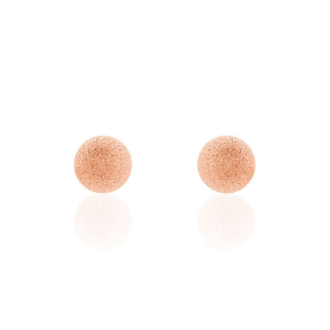 Boucles D'oreilles Puces Fidelia Boule Sablee Or Rose - Clous d'oreilles Femme | Histoire d’Or