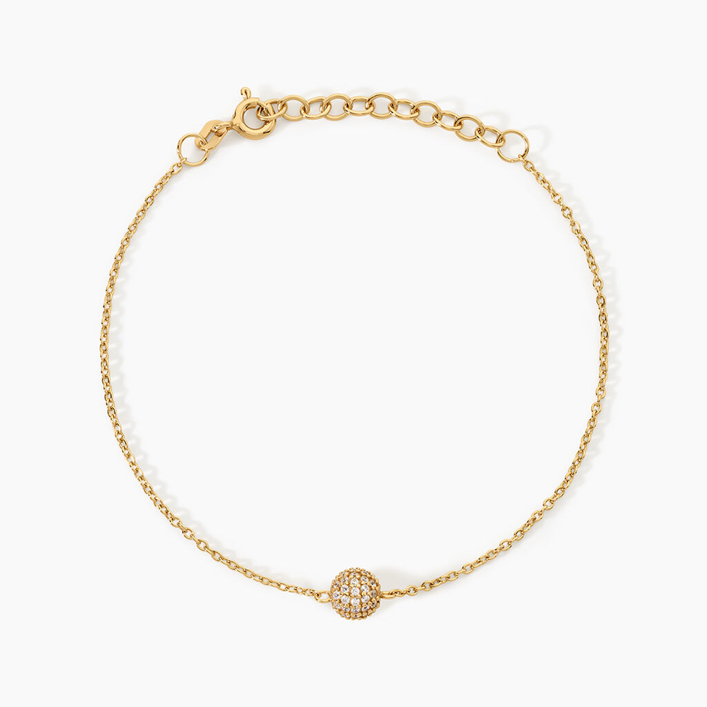 Bracelet Estel Argent Dor&eacute; A L'Or 750/1000 Oxyde De Zirconium - Bracelets Femme | Histoire d&rsquo;Or