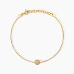 Bracelet Estel Argent Dor&eacute; A L'Or 750/1000 Oxyde De Zirconium - Bracelets Femme | Histoire d&rsquo;Or