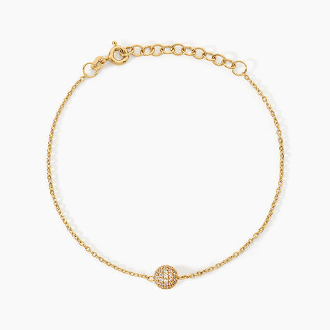 Bracelet Estel Argent Dor&eacute; A L'Or 750/1000 Oxyde De Zirconium - Bracelets Femme | Histoire d&rsquo;Or