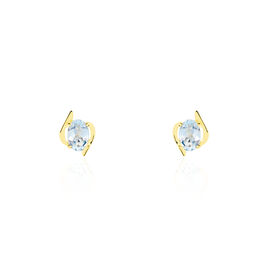 Boucles D'oreilles Puces Vrille Ovale Or Jaune Topaze - Clous d'oreilles Femme | Histoire d’Or
