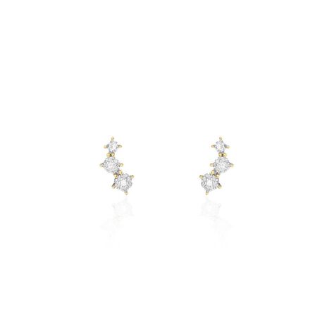 Boucles D'oreilles Puces Xene Or Jaune Diamant - Clous d'oreilles Femme | Histoire d’Or
