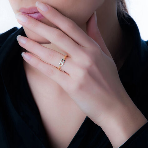 Bague Solitaire Or Bicolore Diamant - Bagues solitaires Femme | Histoire d’Or