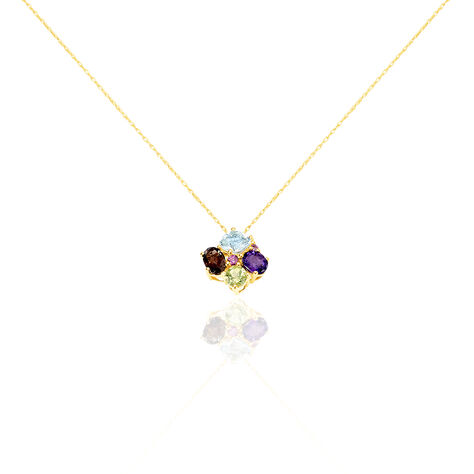 Collier Or Jaune Amethyste Et Quartz Et Péridot - Colliers Femme | Histoire d’Or