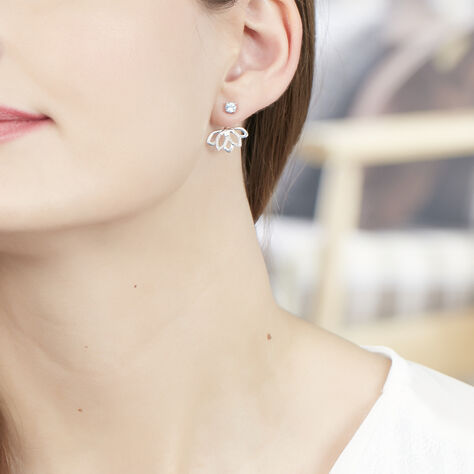 Bijoux D'oreilles Or Blanc Topaze Et Diamant - Ear cuffs Femme | Histoire d’Or