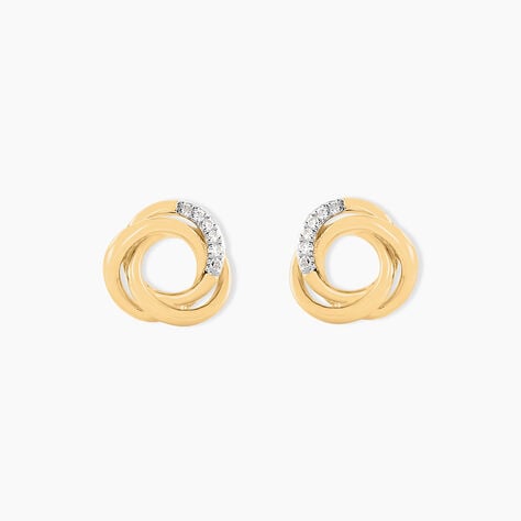 Boucles D'oreilles Puces Syrena Or Jaune Diamant - Boucles d'oreilles pendantes Femme | Histoire d’Or
