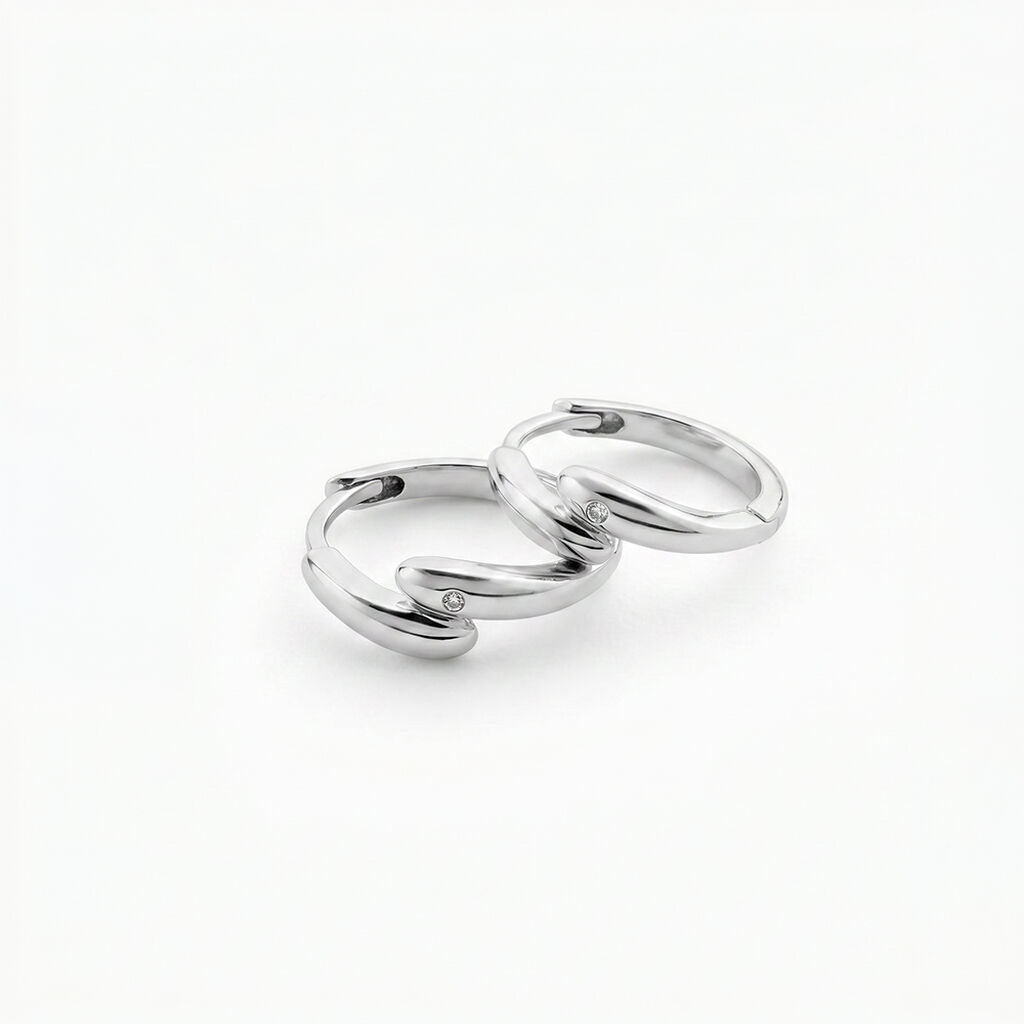 Cr&eacute;oles Antipater Argent Blanc Oxyde De Zirconium - Boucles d'oreilles cr&eacute;oles Femme | Histoire d&rsquo;Or