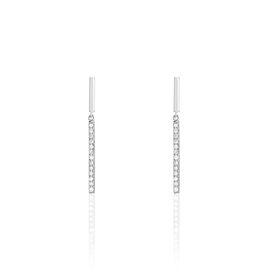 Boucles D'oreilles Puces Alayna Or Blanc Diamant - Boucles d'oreilles pendantes Femme | Histoire d’Or