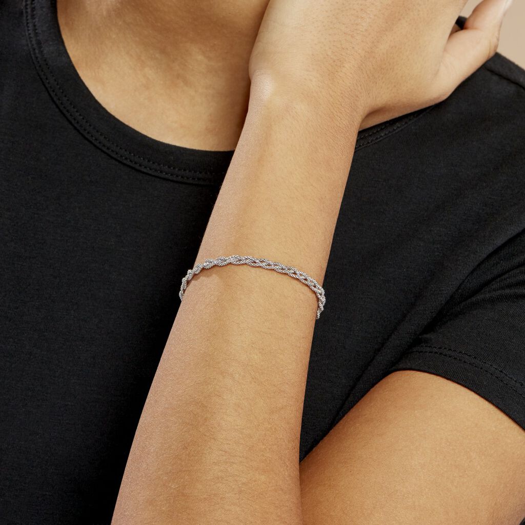 Bracelet Marie-angeline Maille Coreene Argent Blanc - Bracelets chaîne Femme | Histoire d’Or