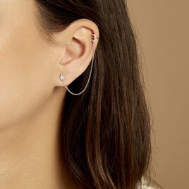 Bijoux D'oreilles Argent Blanc Aulay Oxydes De Zirconium - Boucles d'oreilles fantaisie Femme | Histoire d’Or