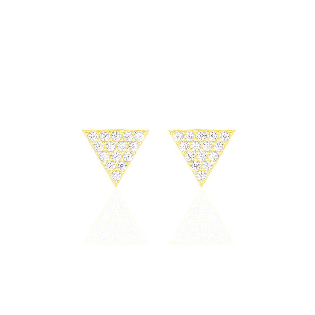 Boucles D'oreilles Puces Eloane Triangle Or Jaune Oxyde De Zirconium