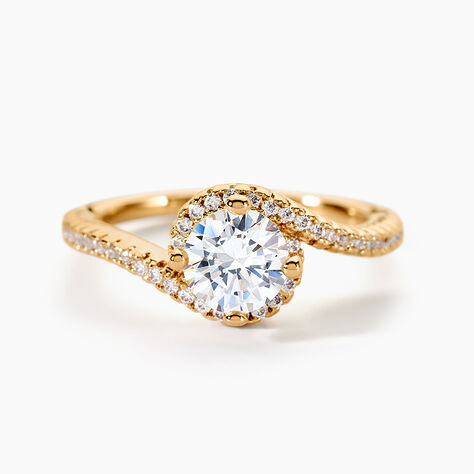 Bague Joisse Plaqu&eacute; Or Oxyde De Zirconium - Bagues solitaires Femme | Histoire d&rsquo;Or