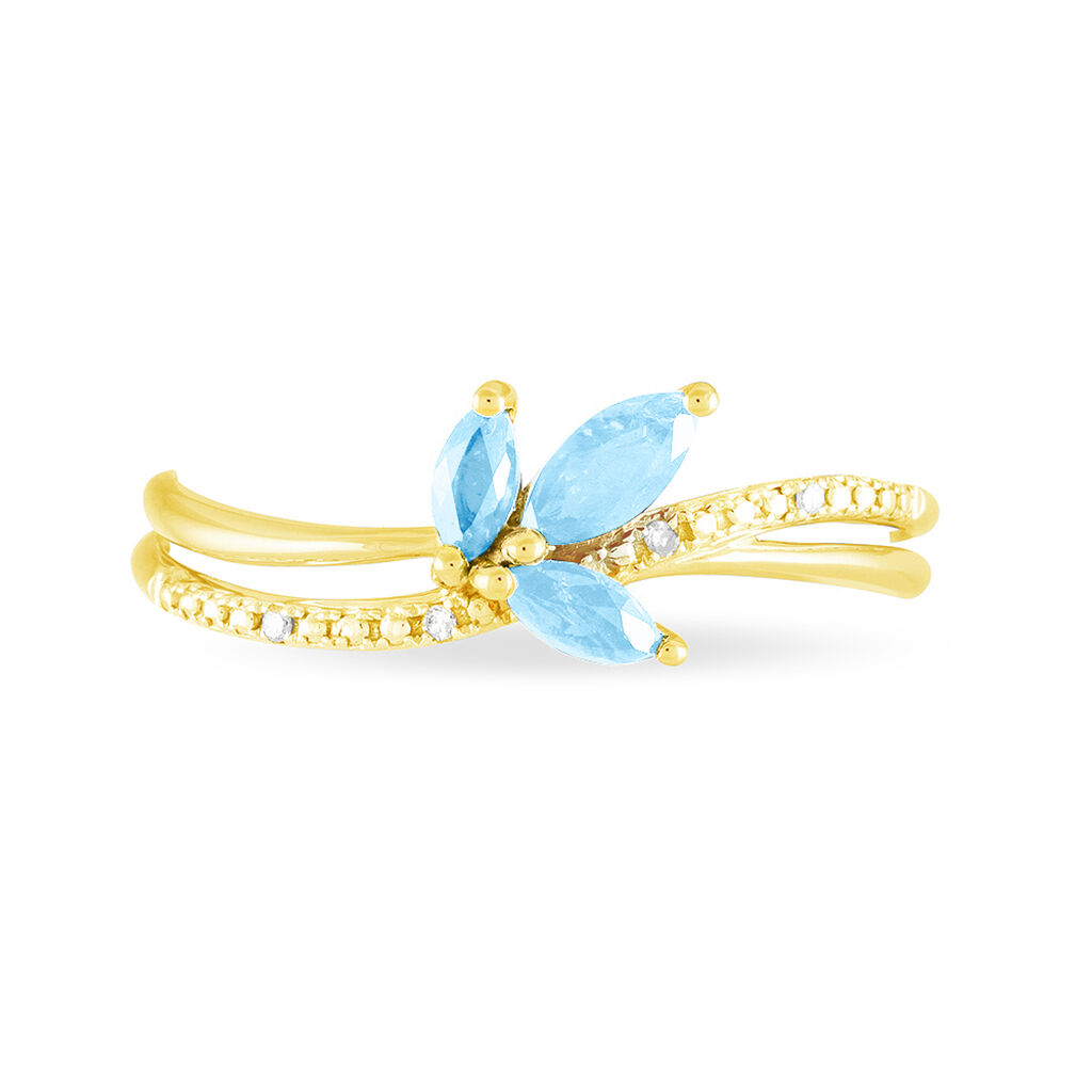 Bague Angie Or Jaune Topaze Et Diamant - Bagues avec pierre Femme | Histoire d&rsquo;Or