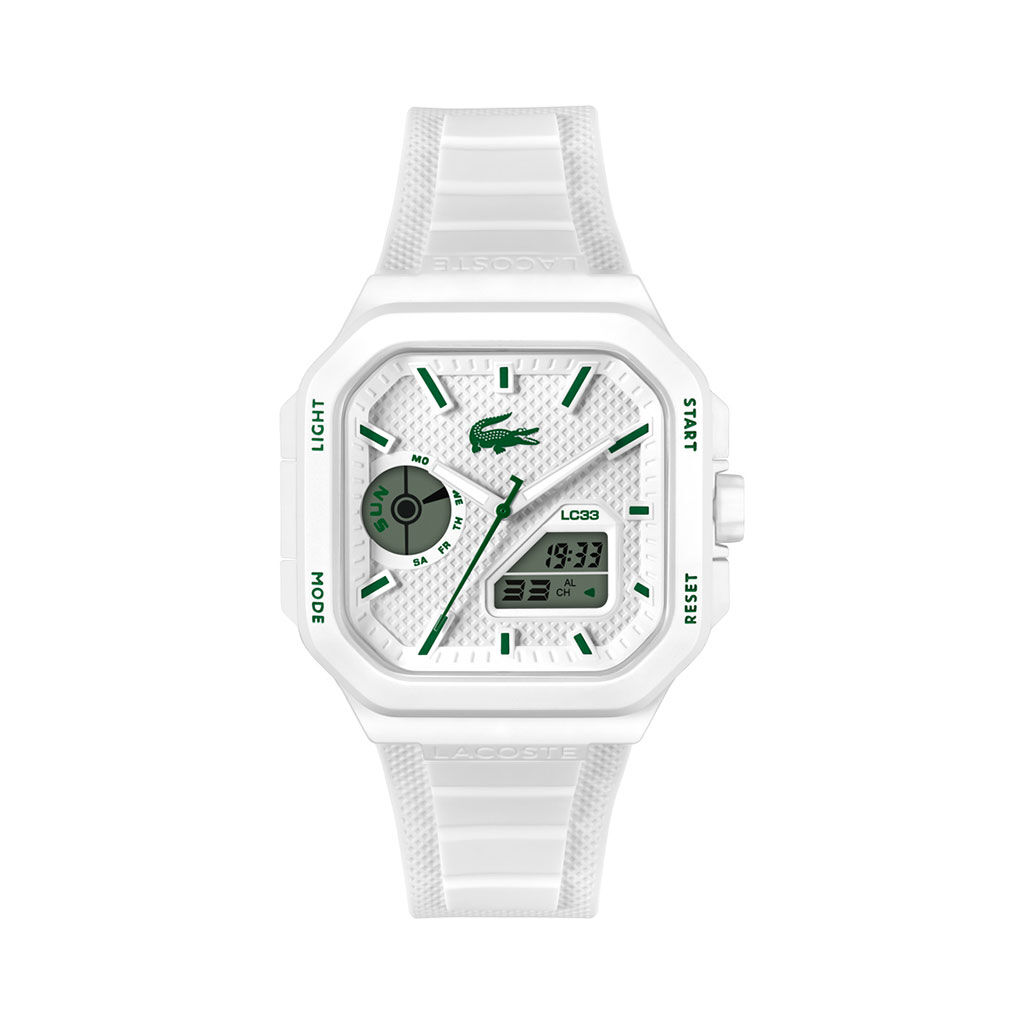 Montre Lacoste Lc33 Square Blanc - F&ecirc;te des p&egrave;res Homme | Histoire d&rsquo;Or