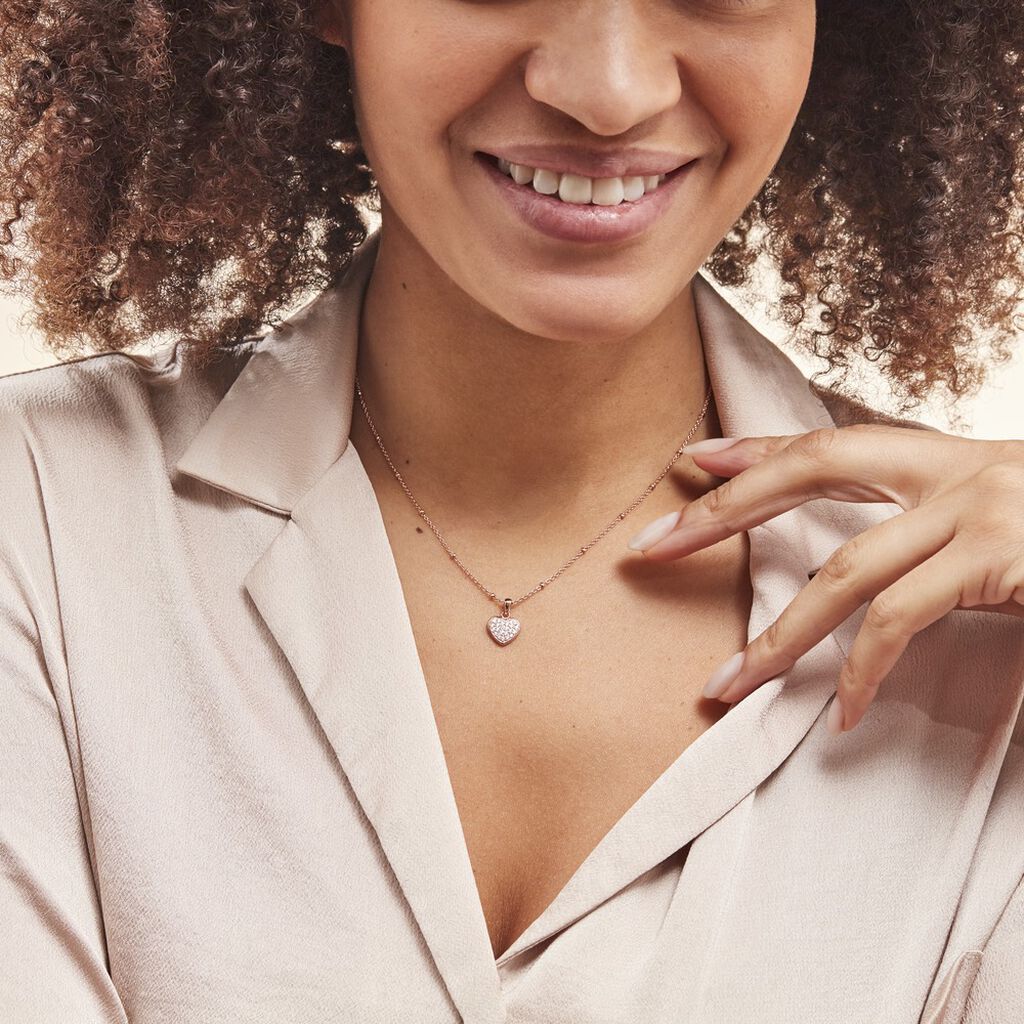 Collier Pascual Argent Met Rose Oxyde De Zirconium - Colliers fantaisie Femme | Histoire d’Or