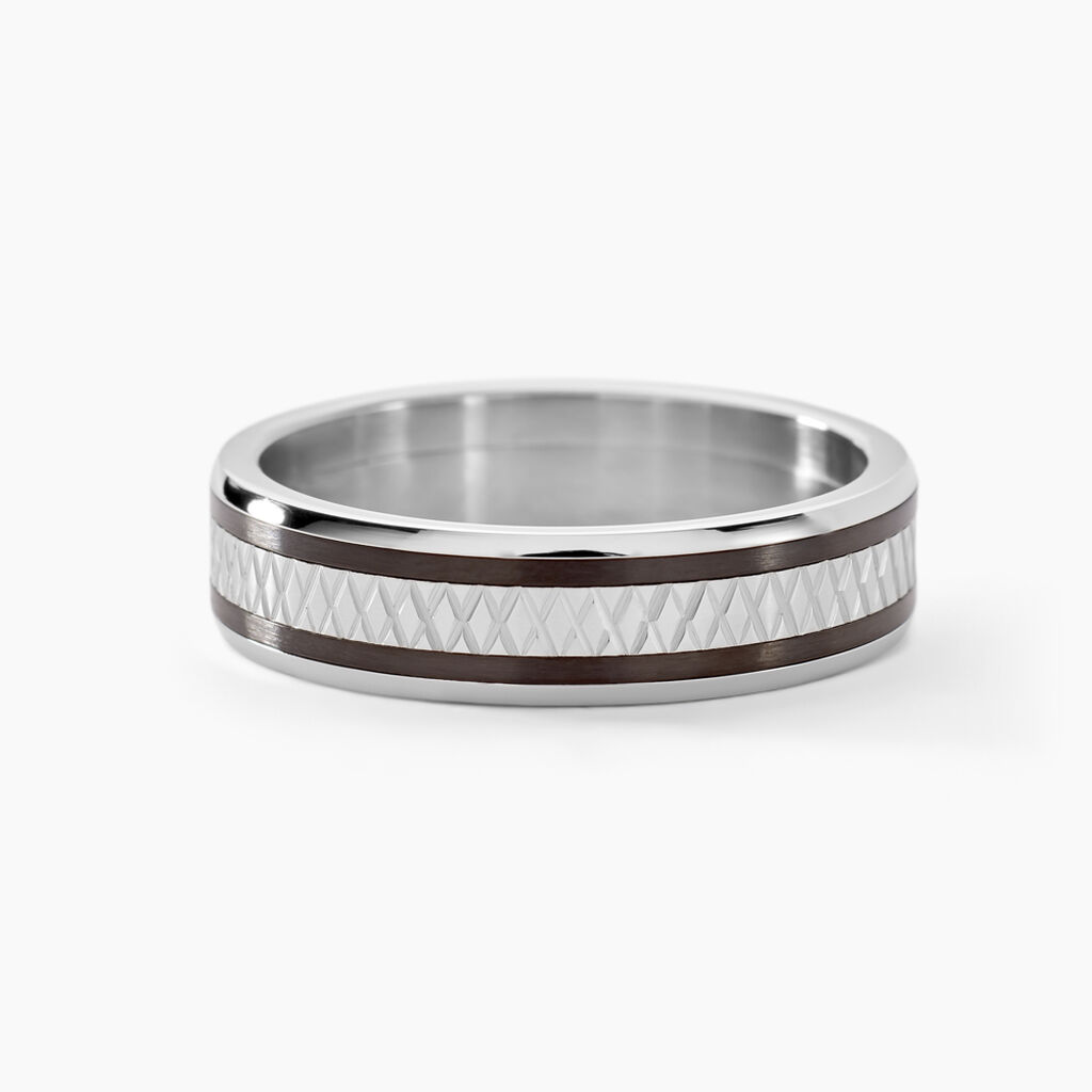 Bague Jonc Maewen Acier Blanc - Bagues fantaisie Homme | Histoire d’Or