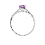 Bague Crista Or Blanc Amethyste Et Diamant - Bagues solitaires Femme | Histoire d&rsquo;Or