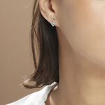 Boucles D'oreilles Or Blanc Clothilde Topazes Oxydes - Clous d'oreilles Femme | Histoire d&rsquo;Or