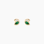Boucles D'Oreilles Puces Amazone Plaqu&eacute; Or Jaune Oxyde De Zirconium - Boucles d'oreilles fantaisie Femme | Histoire d&rsquo;Or