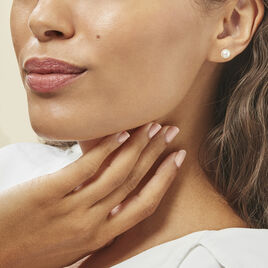 Boucles D'oreilles Puces Suki Rondes Nacres Or Jaune Perle De Culture - Clous d'oreilles Femme | Histoire d’Or