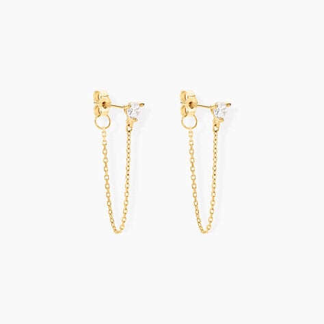 Boucles D'oreilles Pendantes Or Jaune Acierna Oxyde De Zirconium - Boucles d'oreilles pendantes Femme | Histoire d’Or