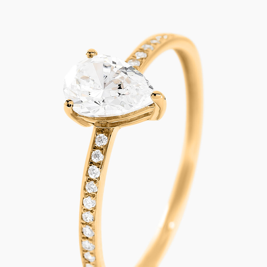 Bague Gotam Or Jaune Oxyde De Zirconium - Bagues solitaires Femme | Histoire d’Or