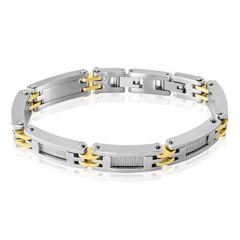 Bracelet Jourdan Zephir Acier Bicolore Dore / Blanc - Bracelets Homme | Histoire d’Or