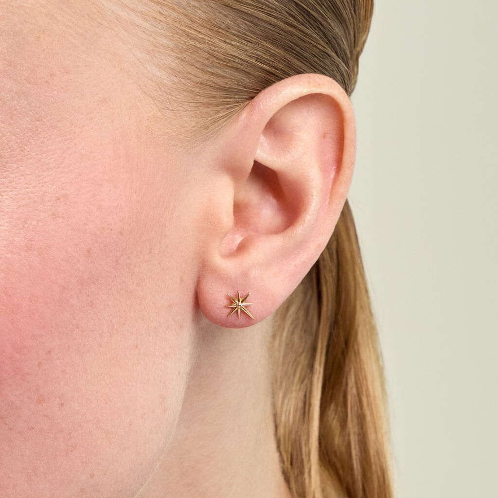 Boucles D'Oreilles Puces Varlam Argent Dor&eacute; A L'Or 750/1000 - Boucles d'oreilles fantaisie Femme | Histoire d&rsquo;Or