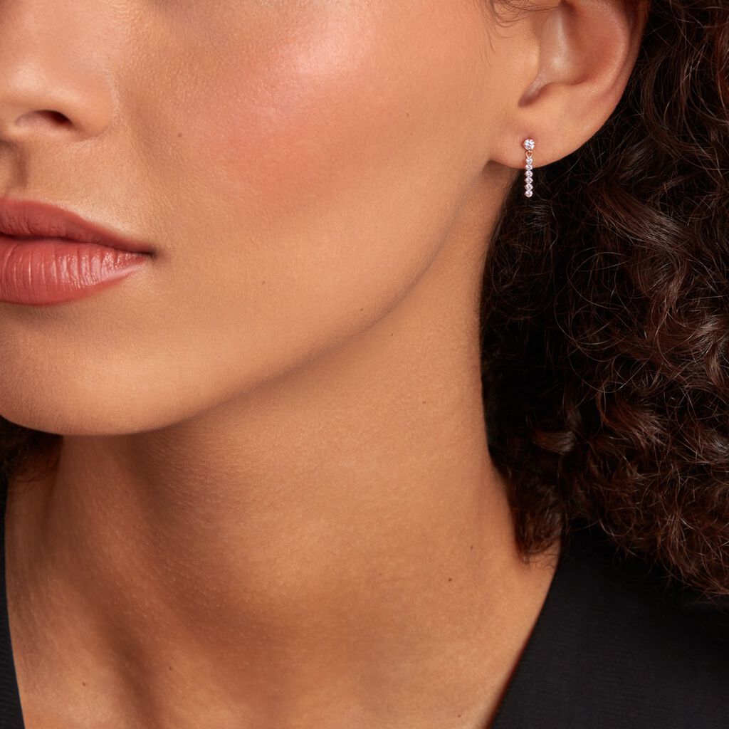 Boucles D'oreilles Pendantes Barakat Or Jaune Oxyde De Zirconium - Boucles d'oreilles pendantes Femme | Histoire d’Or