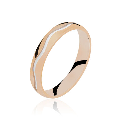 Alliance Vague Ruban Plat Or Bicolore - Alliances Femme | Histoire d’Or