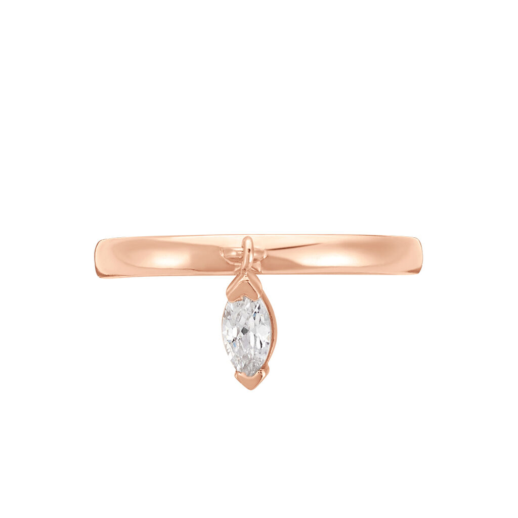 Bague Kenta Argent Rose Oxyde De Zirconium - Bagues avec pierre Femme | Histoire d’Or