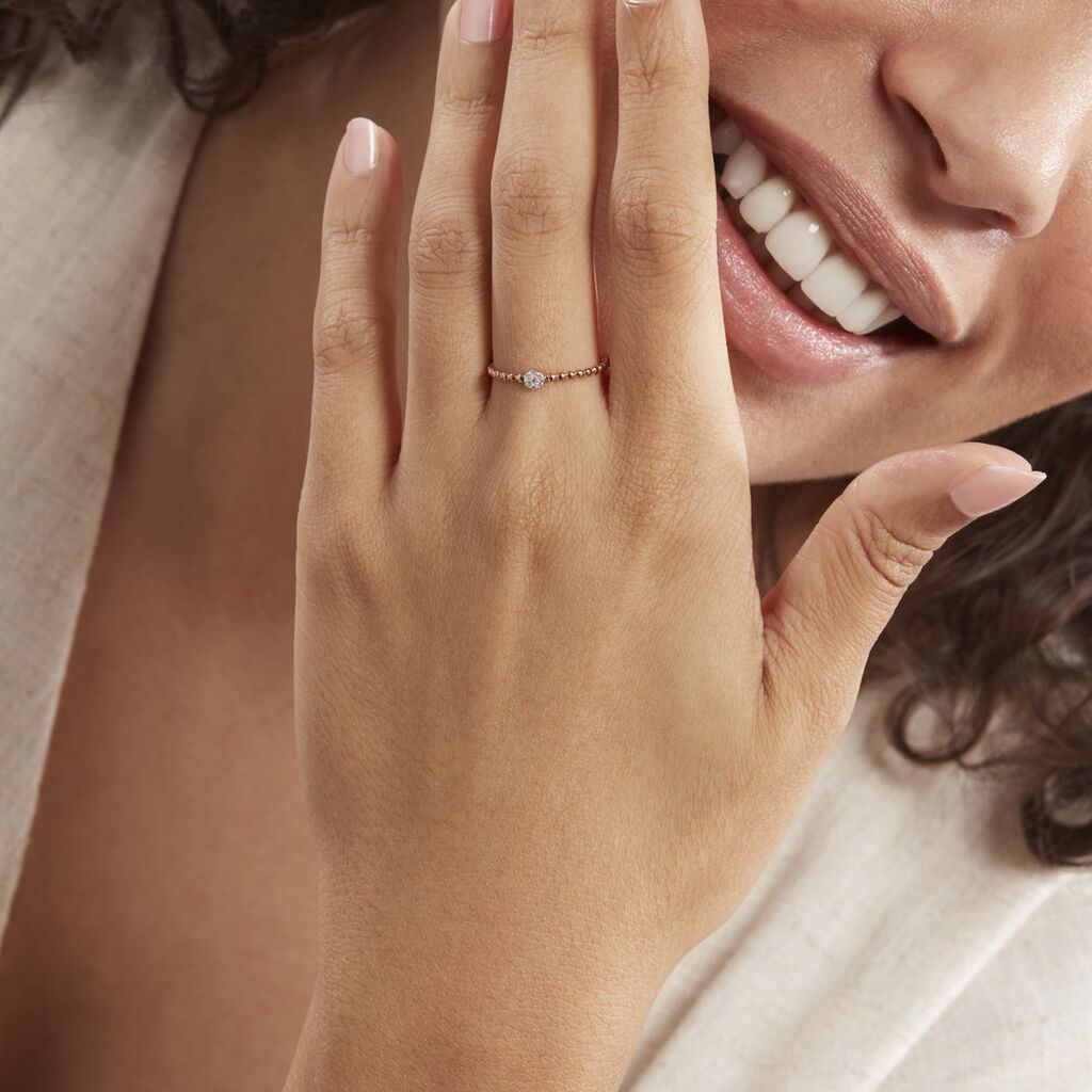 Bague Solitaire Gaxina Or Rose Diamant - Bagues solitaires Femme | Histoire d’Or