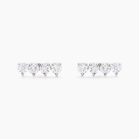 Boucles D'oreilles Puces Blitalia Or Blanc Diamant Synthétique - Clous d'oreilles Femme | Histoire d’Or