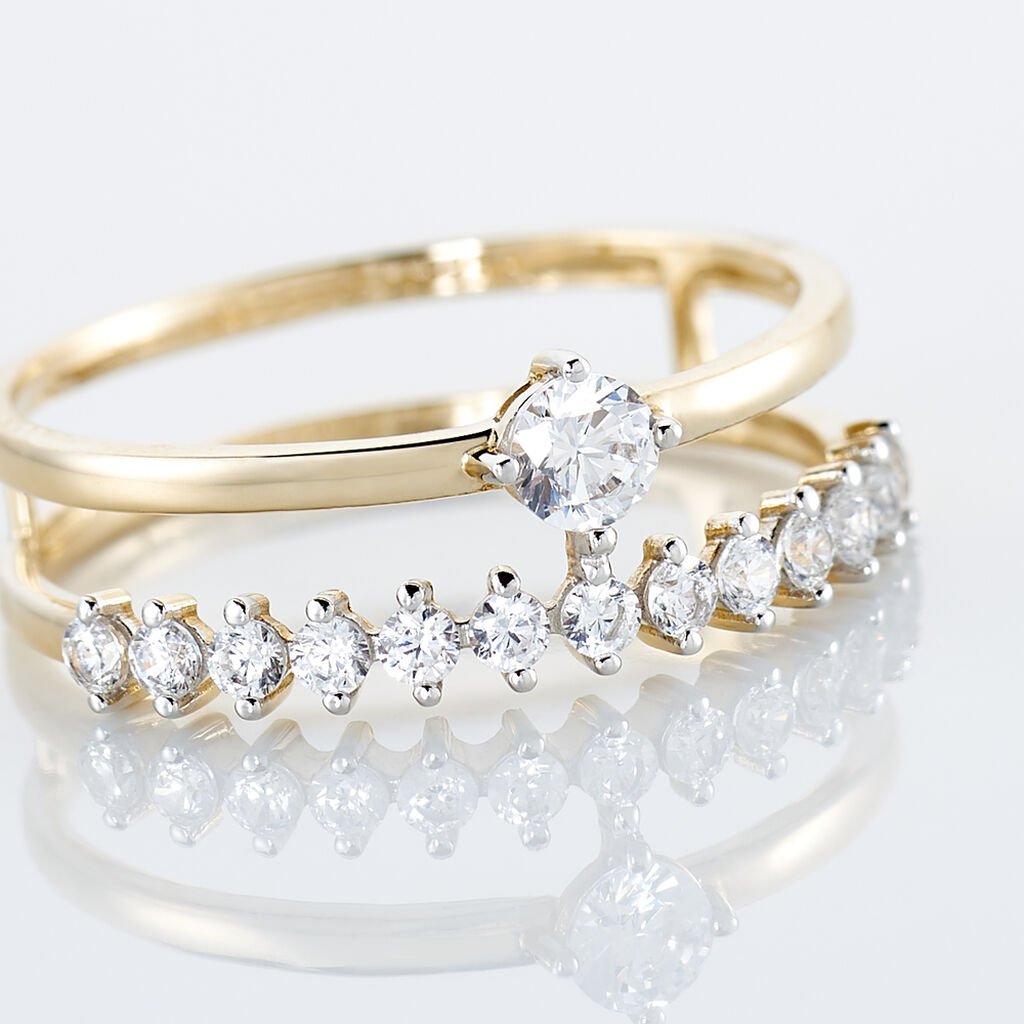 Bague Dolfina Or Jaune Oxyde De Zirconium - Bagues solitaires Femme | Histoire d&rsquo;Or