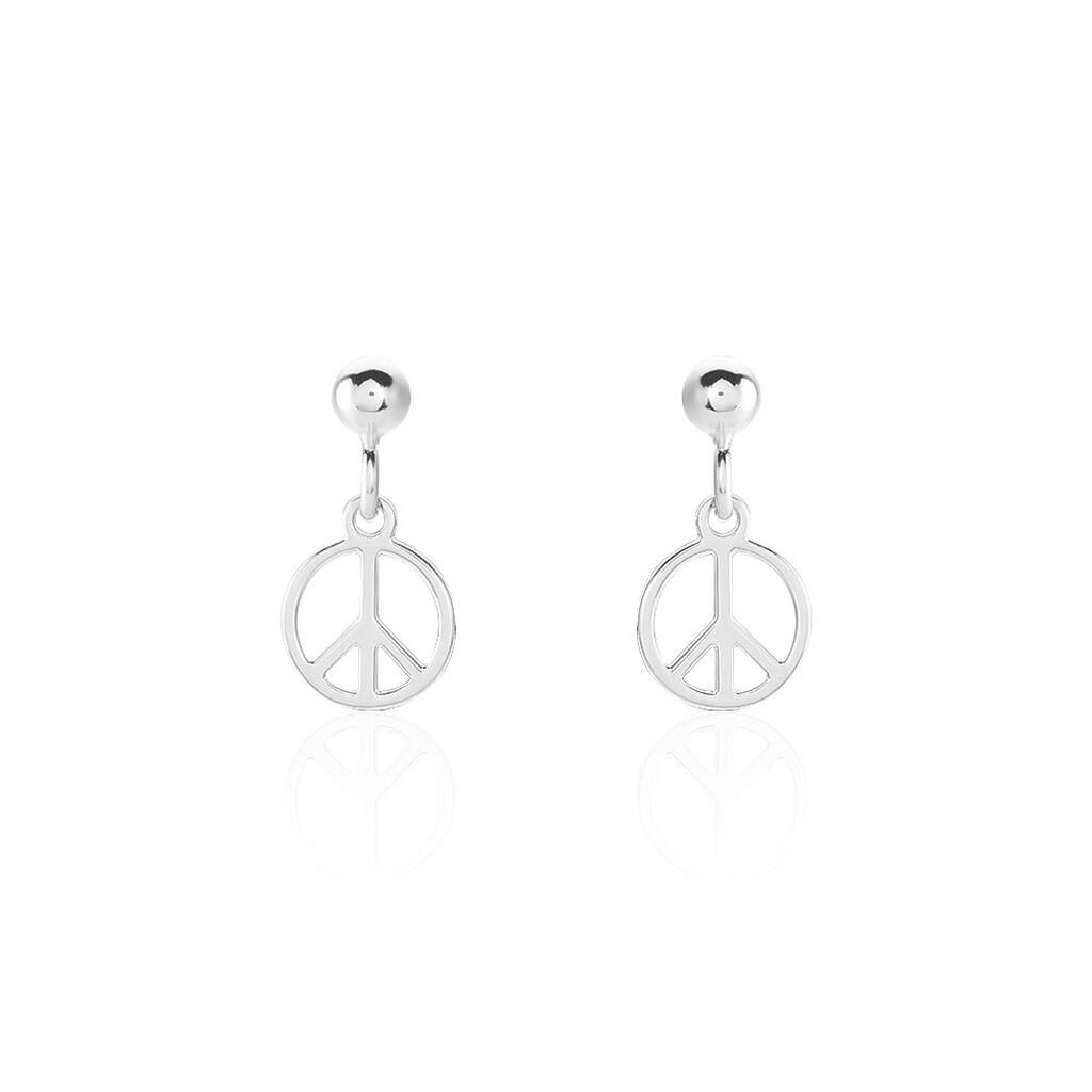 Boucles D'oreilles Pendantes Paz Argent Blanc - Boucles d'oreilles fantaisie Femme | Histoire d’Or