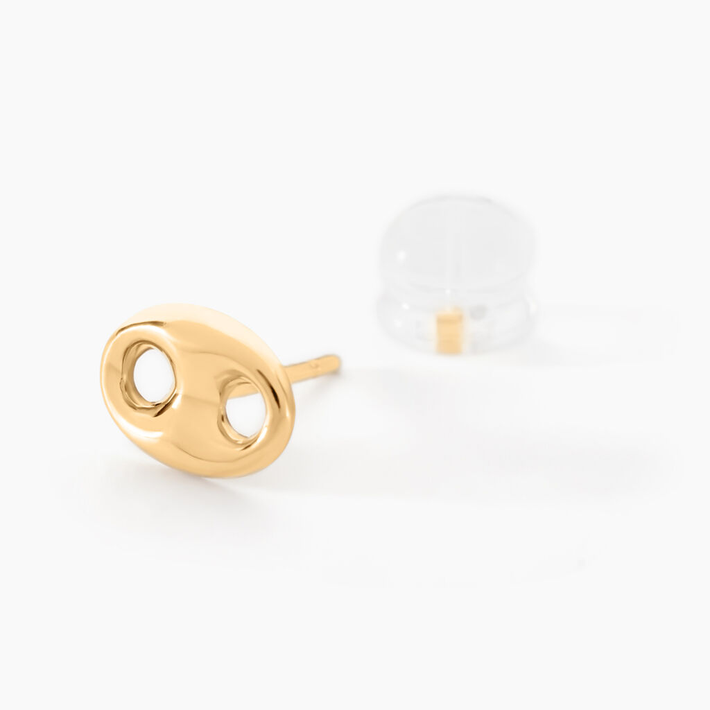 Boucles D'oreilles Puces Cara Grain De Cafe Or Jaune - Clous d'oreilles Femme | Histoire d’Or
