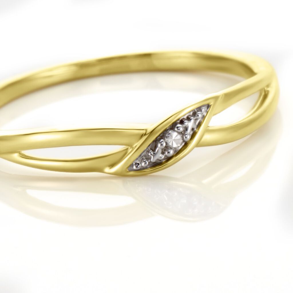 Bague Or Jaune Unora Diamants - Bagues avec pierre Femme | Histoire d’Or