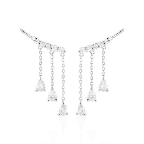 Boucles D'oreilles Pendantes Rilla Argent Blanc Oxyde De Zirconium - Boucles d'oreilles fantaisie Femme | Histoire d’Or