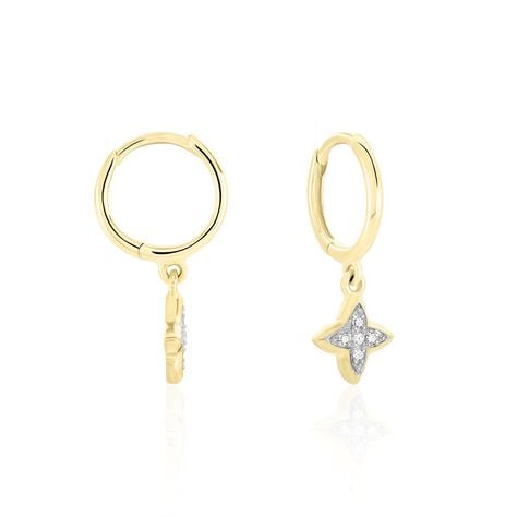 Cr&eacute;oles Delicatesse Or Jaune Diamant - Boucles d'oreilles cr&eacute;oles Femme | Histoire d&rsquo;Or