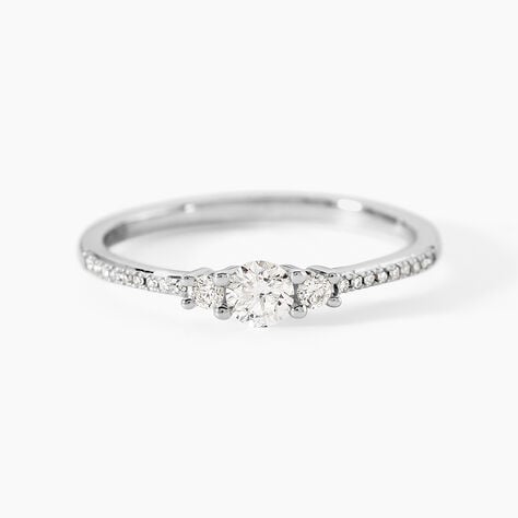Bague Or Blanc Sabine Diamants - Bagues solitaires Femme | Histoire d&rsquo;Or